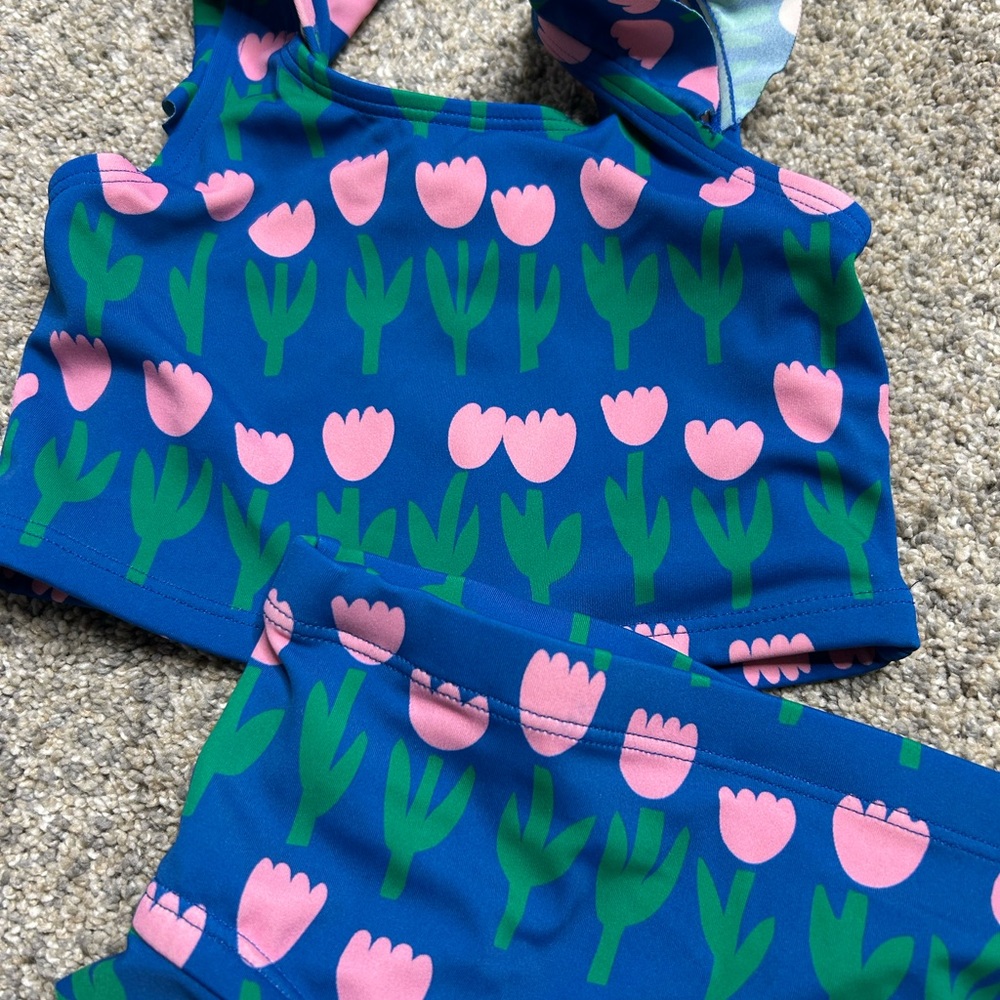 Hanna Andersson Tulip Print 2-Piece Swim Set - Size 4 - Picture 2 of 3